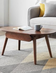 Capsule centre table Low table Table with drawers 100% solid wood Top board Desk Coffee table W 120 x D 52 x H 46 cm Study table Work from home Easy to assemble Natural wood Natural writing desk