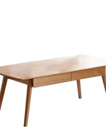 Center table Low Table 100% solid wood Top plate Desk Coffee table Width 100 x Depth 50 x Height 44 cm Study desk Work from home Easy to assemble Natural wood with storage shelf Natural writing desk