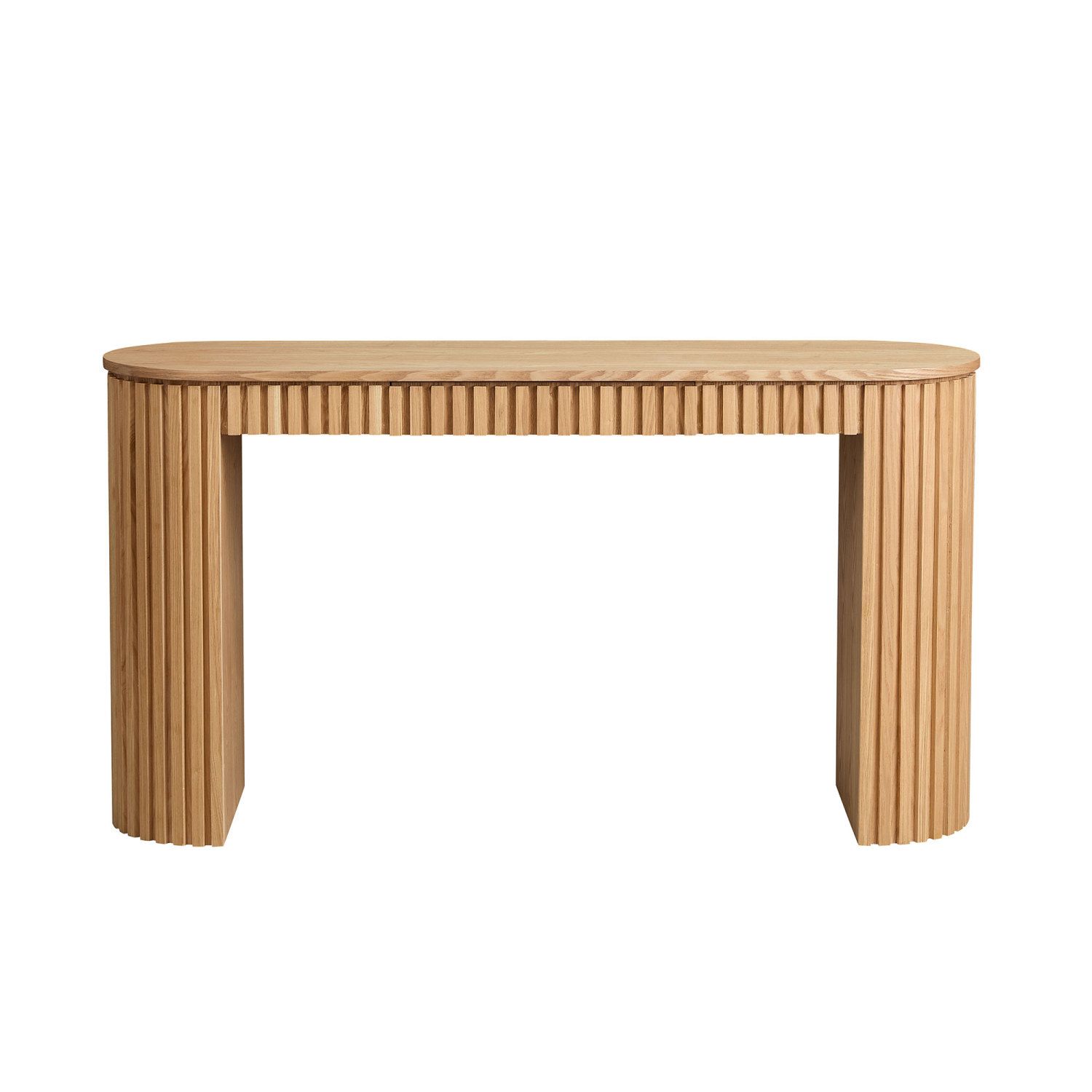 59.05'' Modern Console Table With Drawer for Entryway with Unique Vertical Stripe Design for Living Room Hallway Foyer Entrance Study,NATURE